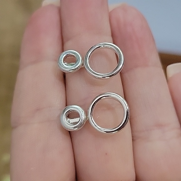 Front/Back Double Bubble Stud Earrings - Picture 4 of 6